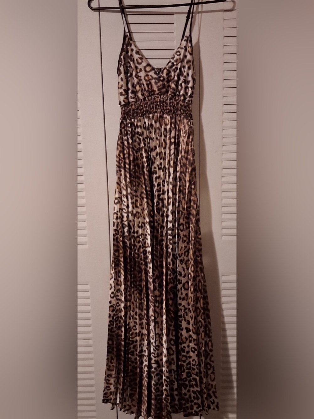 Beautiful Leopard Print Spaghetti Strap Maxi Dress - Brown. Great Condition!
